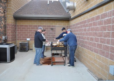 Grilling Sausage and Pancakes